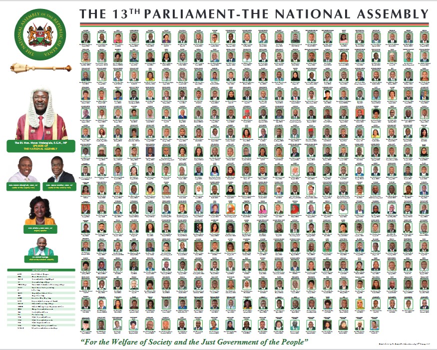 13TH PARLIAMENT NATIONAL ASSEMBLY CHART