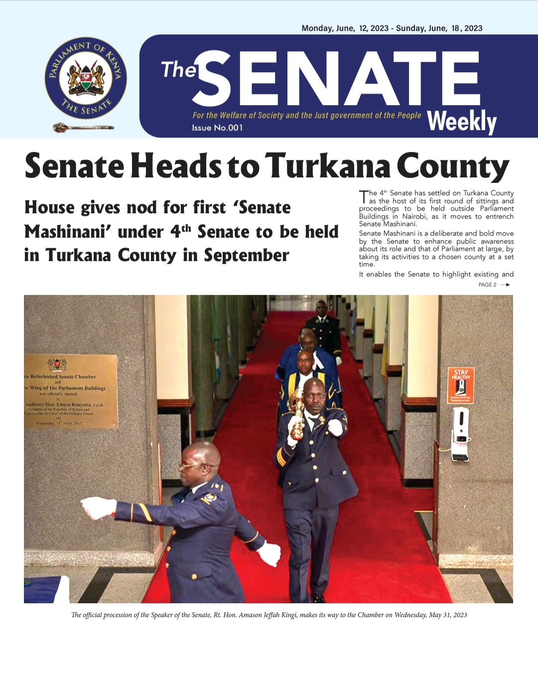 THE SENATE WEEKLY: Issue No.001