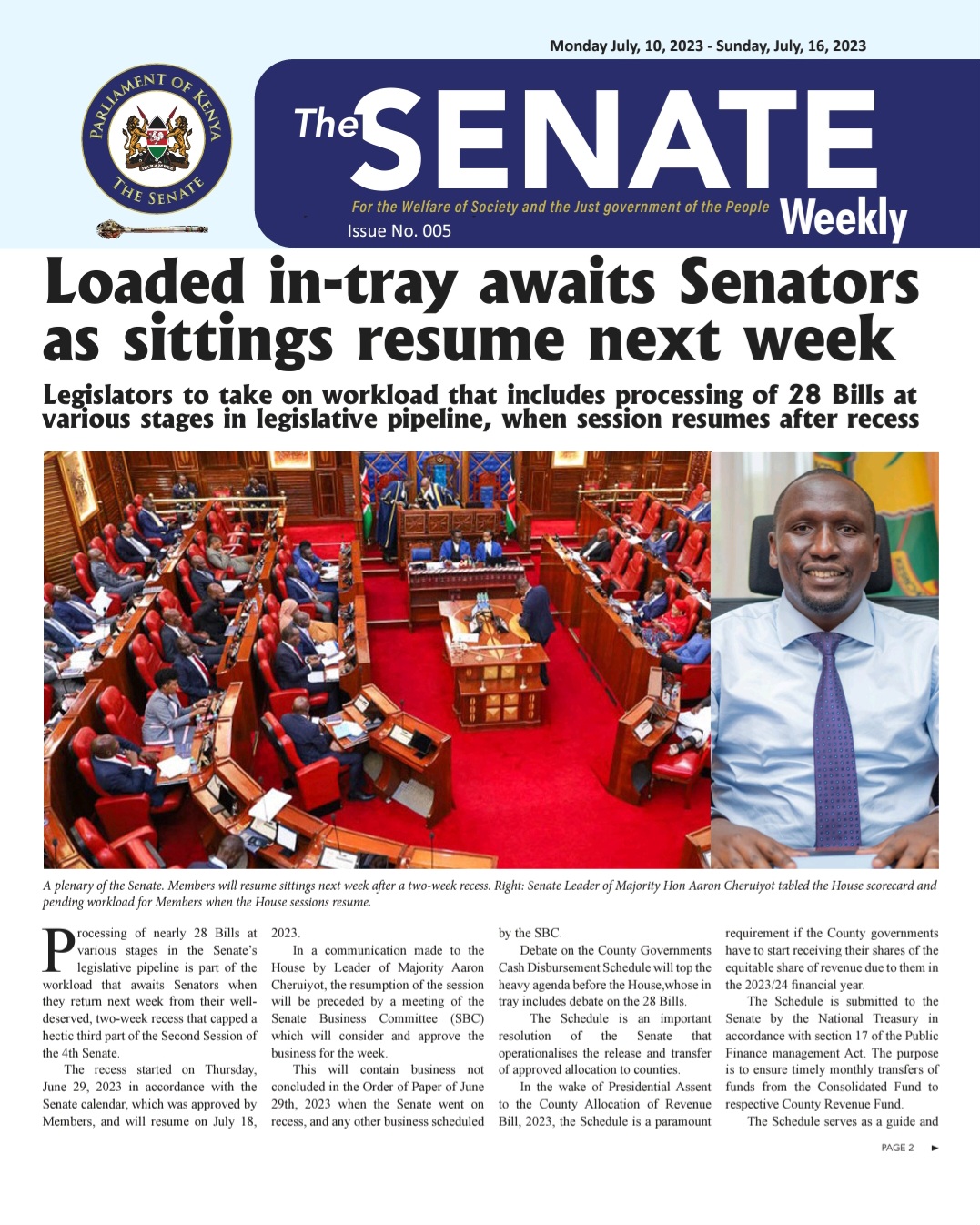 THE SENATE WEEKLY: Issue No.005