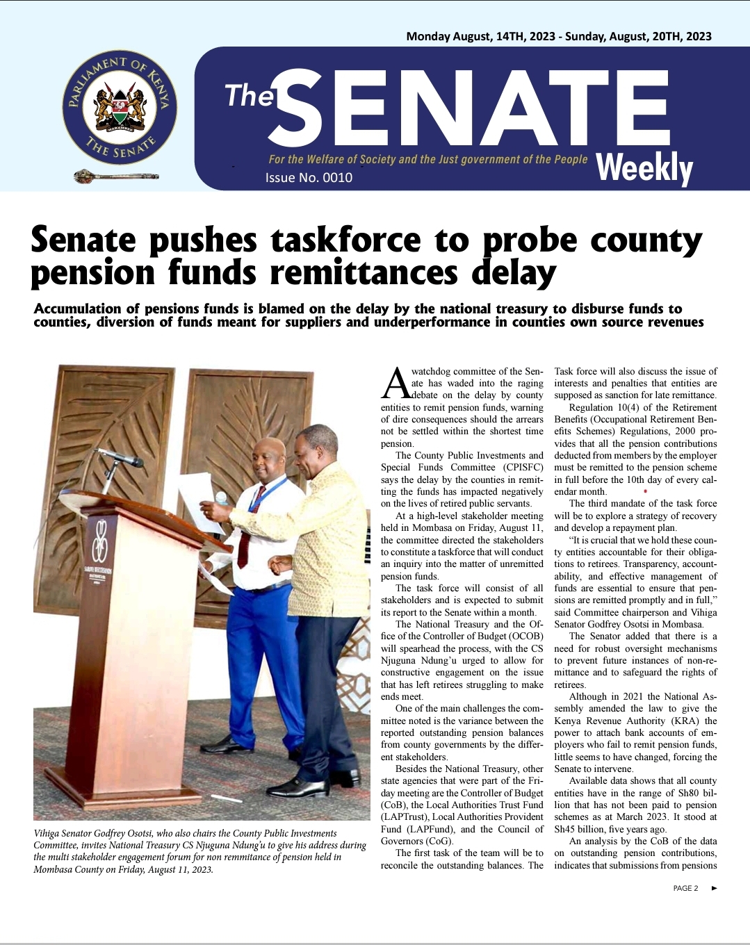 The Senate Weekly - Issue No. 10