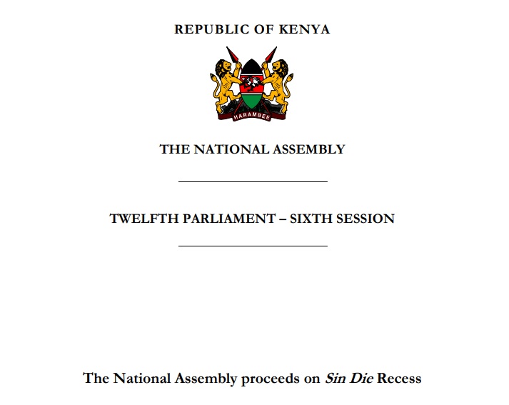 The National Assembly proceeds on Sin Die Recess
