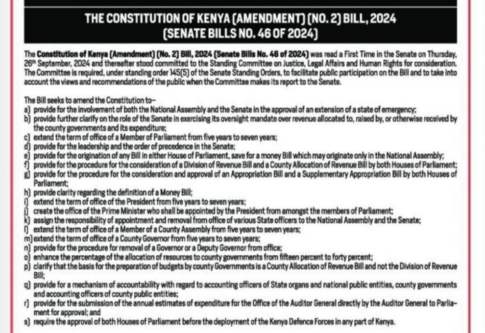 Have your say! The Constitution of Kenya (Amendment) Bill 2024 is here, and it’s time for public participation! 