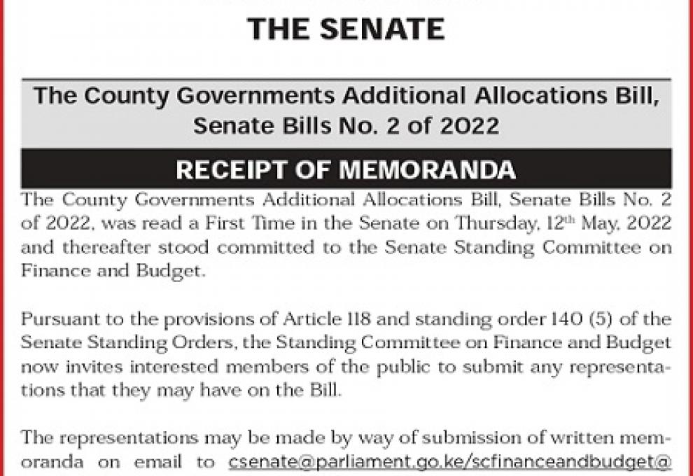 County Additional Allocation Bill, 2022