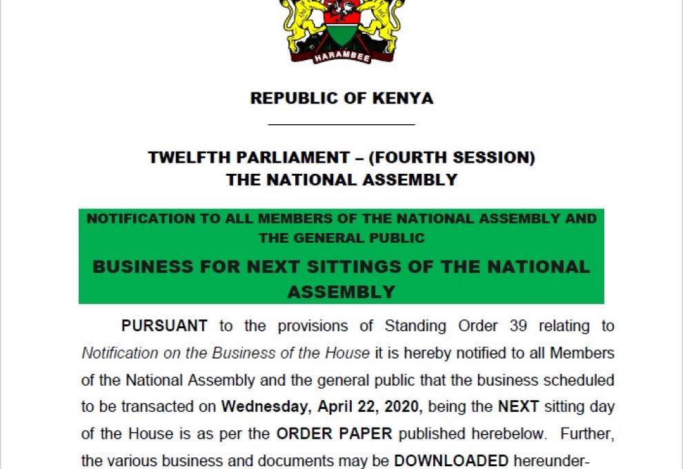 Parliament of Kenya The Kenyan Parliament site