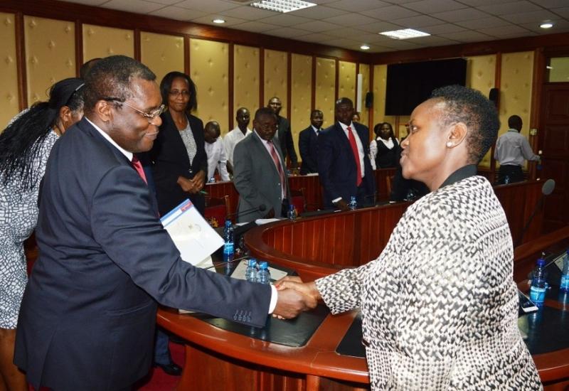 Speaker Lusaka hosts Machakos Assembly Board on Chamber Benchmark Visit