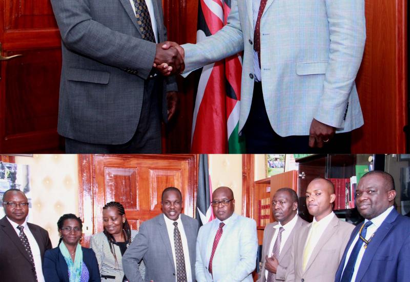 Officers from the Kenya Revenue Authoring Paying a courtesy call to the Clerk of the National Assembly