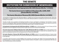 INVITATION FOR SUBMISSION OF MEMORANDA 
