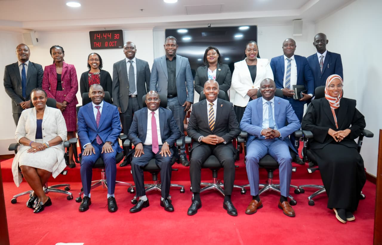 Members of the National Assembly Departmental Committee on Communication, Information and Innovation, Members of the Parliament of Lesotho, and officials from the Ministry of ICT and Digital Economy during the meeting on Thursday 8th October,2026, at Bunge Tower.