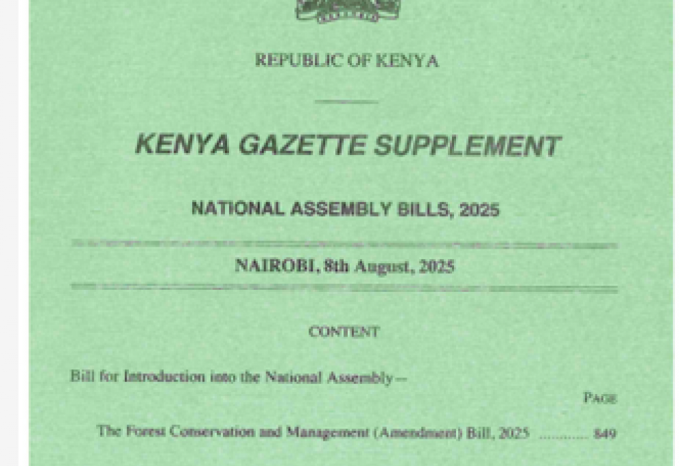 Forest Conservation and Management (Amendment) Bill, (National Assembly Bill No.38 of 2025.)