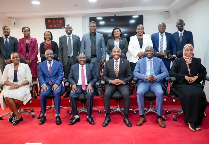 Members of the National Assembly Departmental Committee on Communication, Information and Innovation, Members of the Parliament of Lesotho, and officials from the Ministry of ICT and Digital Economy during the meeting on Thursday 8th October,2026, at Bunge Tower.
