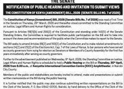 𝐏𝐔𝐁𝐋𝐈𝐂 𝐍𝐎𝐓𝐈𝐂𝐄: 𝐂𝐀𝐋𝐋 𝐅𝐎𝐑 𝐕𝐈𝐄𝐖𝐒 𝐎𝐍 𝐓𝐇𝐄 𝐂𝐎𝐍𝐒𝐓𝐈𝐓𝐔𝐓𝐈𝐎𝐍 𝐎𝐅 𝐊𝐄𝐍𝐘𝐀 (𝐀𝐌𝐄𝐍𝐃𝐌𝐄𝐍𝐓) 𝐁𝐈𝐋𝐋, 𝟐𝟎𝟐𝟔  